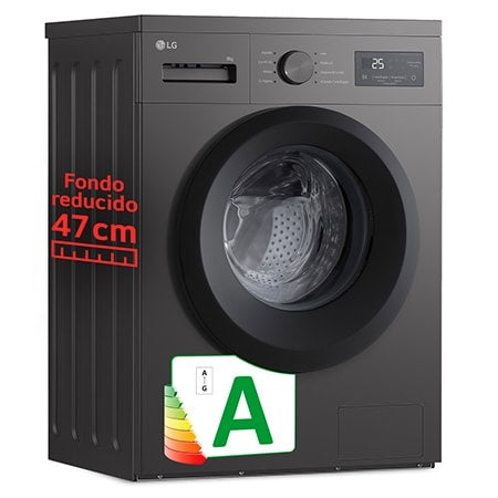 Lavadora LG F4A10S8NDK Negra 8KG, 1200RPM, Carga Frontal, Clase A con Vapor