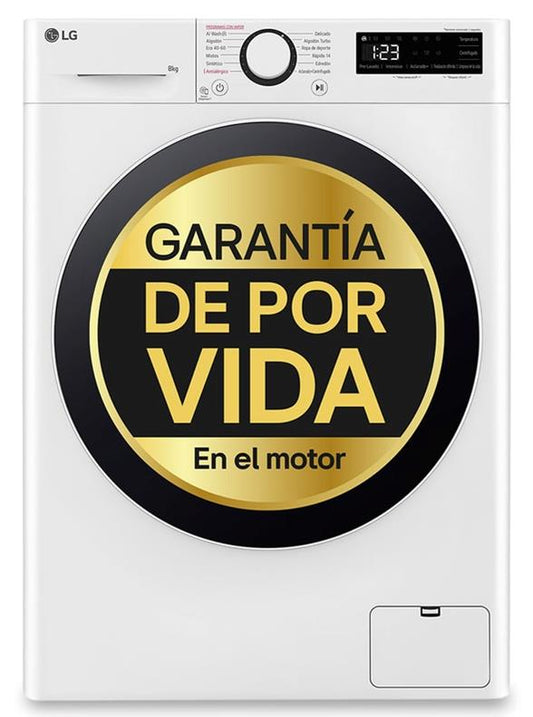 LAVADORA LG F2WR5S08A0W 8KG 1200RPM FUNCION VAPOR IA FONDO 48CM CLASE A-10% DISPLAY TACTIL