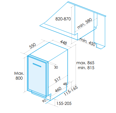 Lavavajillas edesa edb4711 isl integrable 10 cubiertos 45cm 9 litros clase e 926270330