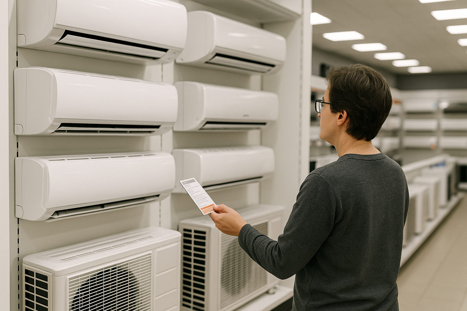 alguien eligiendo un aire acondicionado