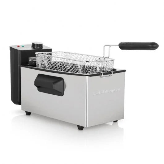 FREIDORA ORBEGOZO FDR36 INOX 3 LITROS 2000W TAPA CON VENTANA RESISTENCIA INOX DESMONTABLE CUBETA ESMALTADA